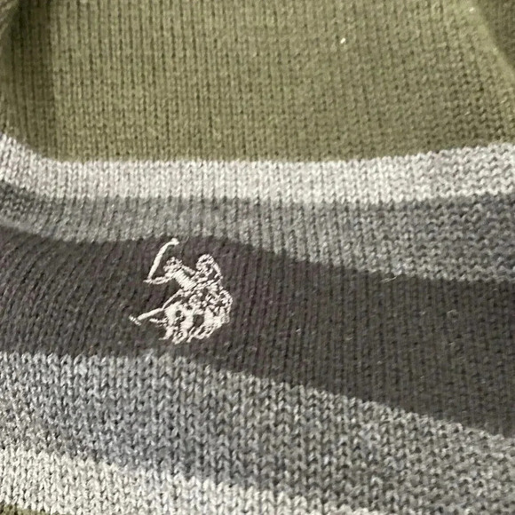 US Polo Assn Men Sweater Size XL Green 1/4 Zip Pullover Long Sleeve Casual Multi - Picture 9 of 10